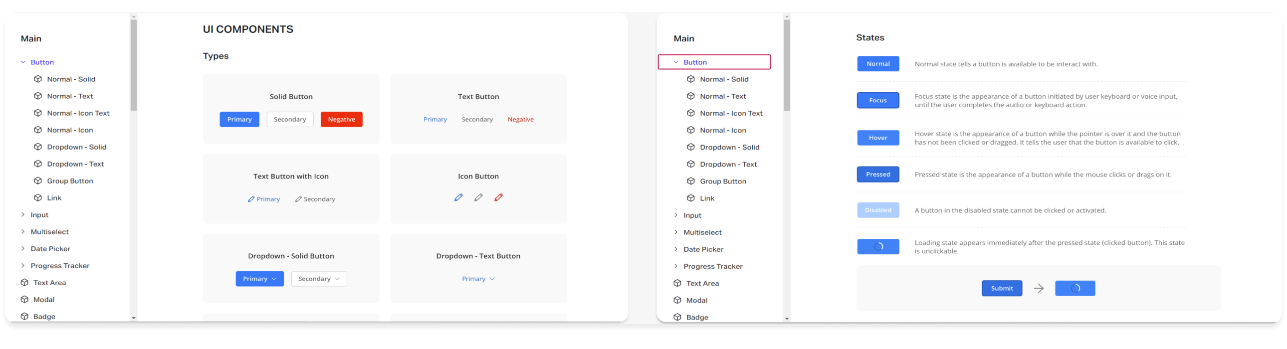 Main and Storybook documentation examples