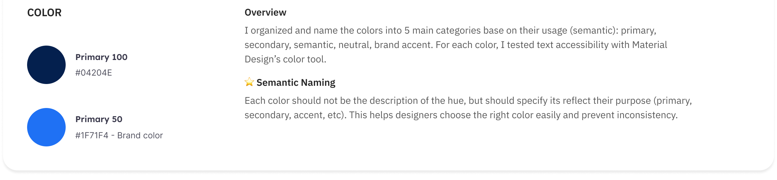 Color foundation specification
