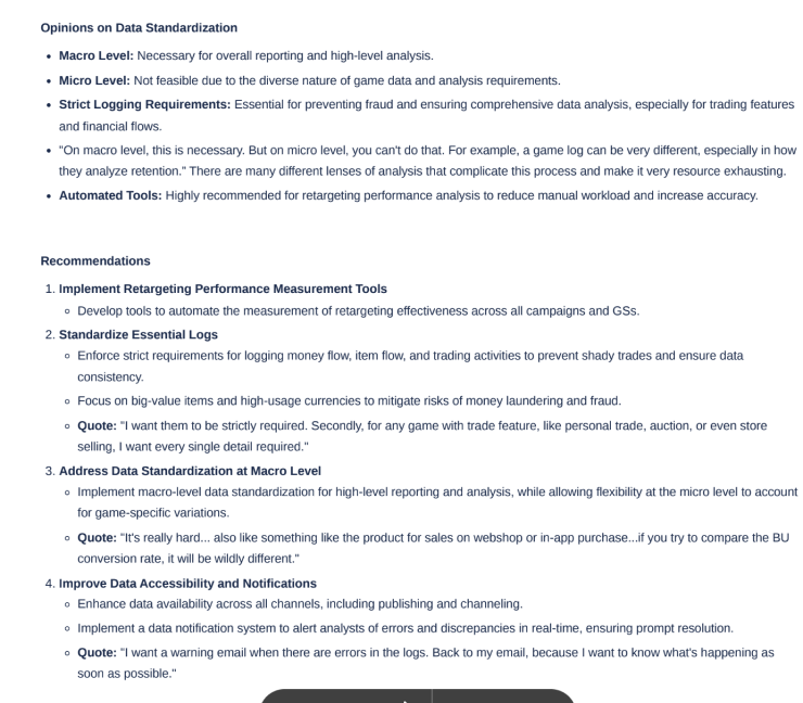 Interview findings about campaign operations and recommendations