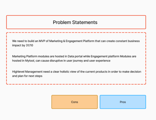 Problem statements comparison board